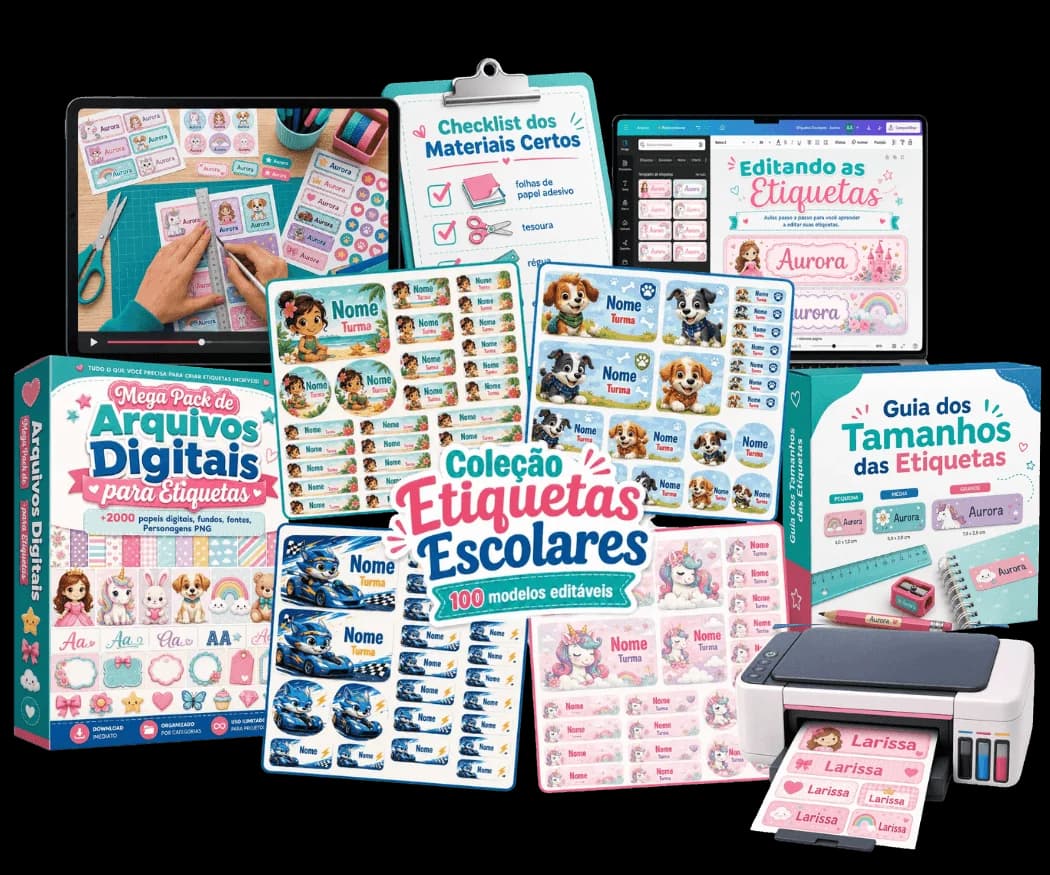 Coleção Etiquetas Escolares Lucrativa